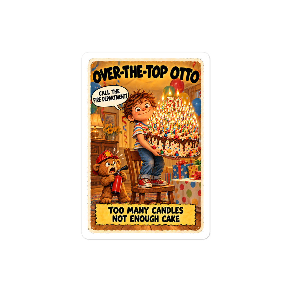 Over-the-Top Otto Sticker by Brain Rot Bunch, 4 inch size