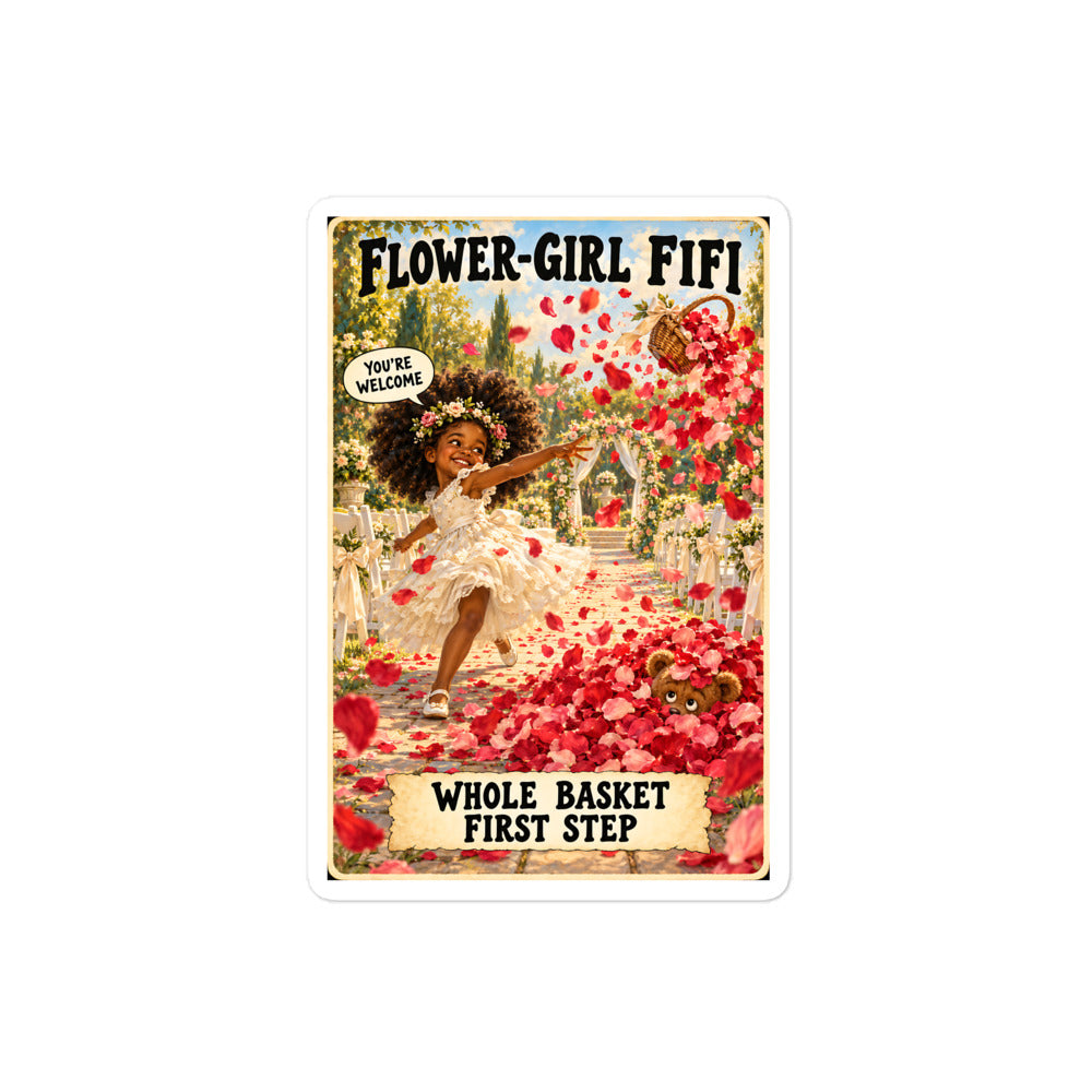 Flower-Girl Fifi Sticker by Brain Rot Bunch, 4 inch size