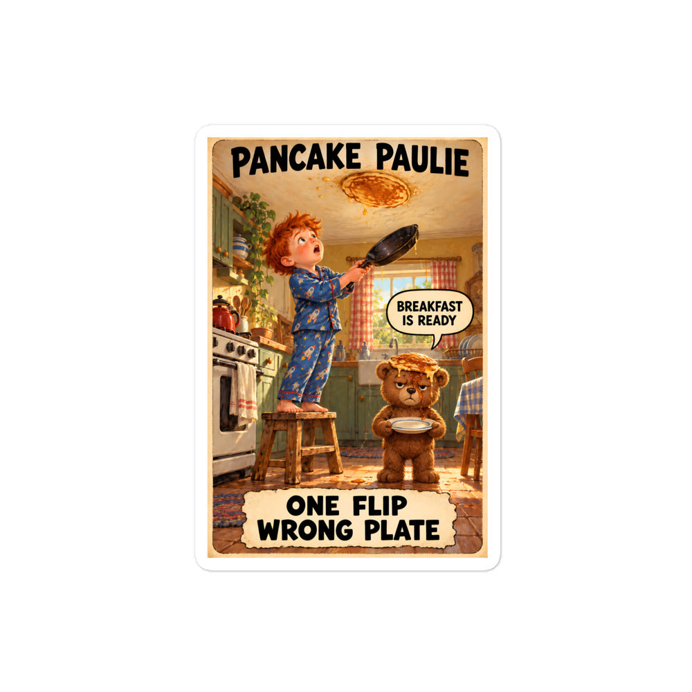 Pancake Paulie Sticker by Brain Rot Bunch, 4 inch size