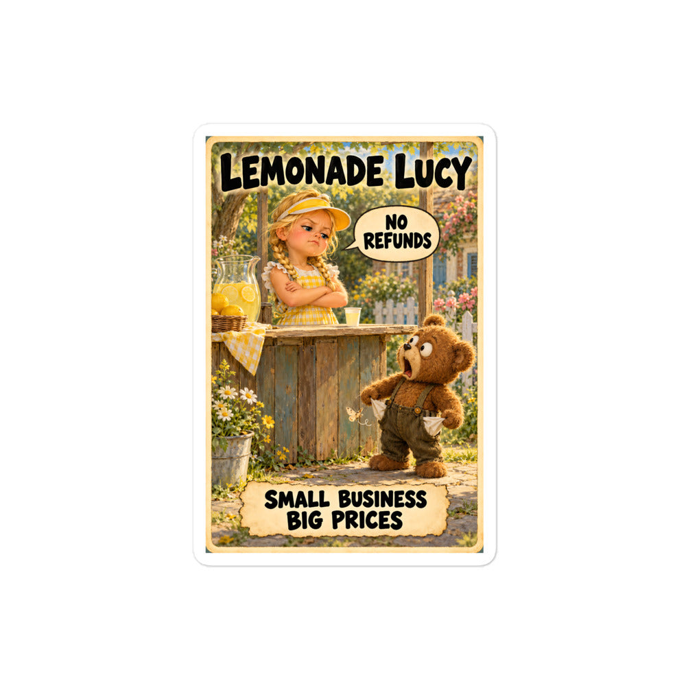 Lemonade Lucy Sticker by Brain Rot Bunch, 4 inch size