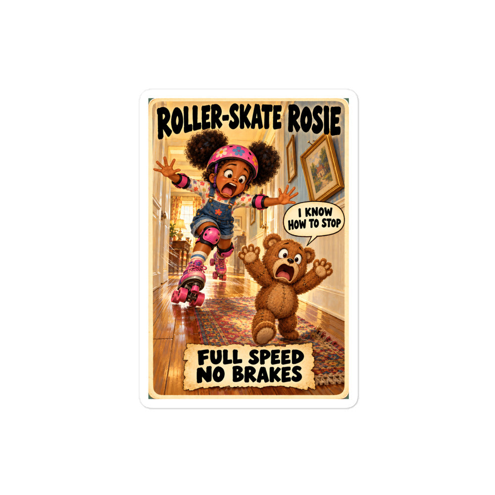 Roller-Skate Rosie Sticker by Brain Rot Bunch, 4 inch size