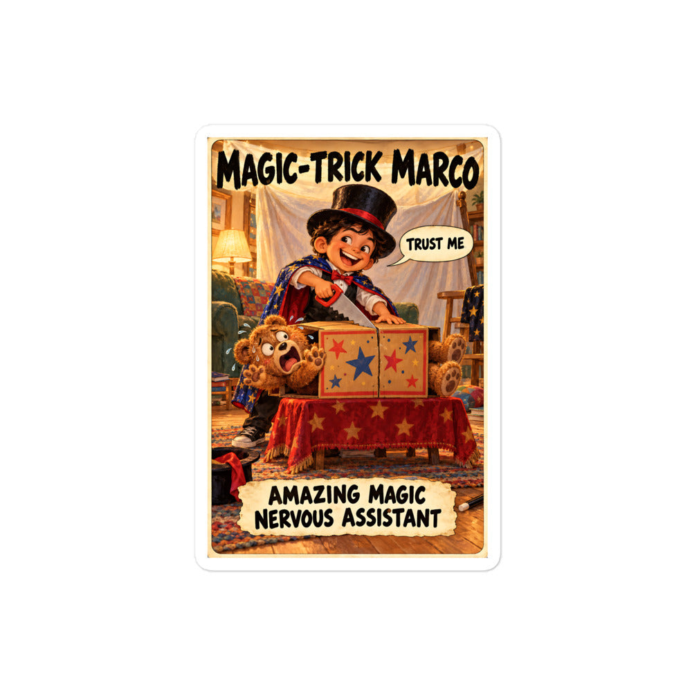 Magic-Trick Marco Sticker by Brain Rot Bunch, 4 inch size