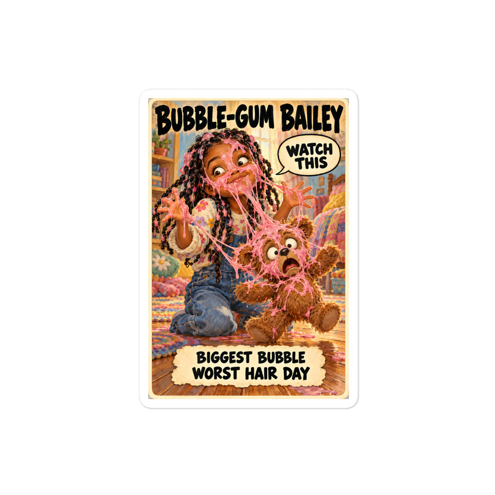 Bubble-Gum Bailey Sticker by Brain Rot Bunch, 4 inch size