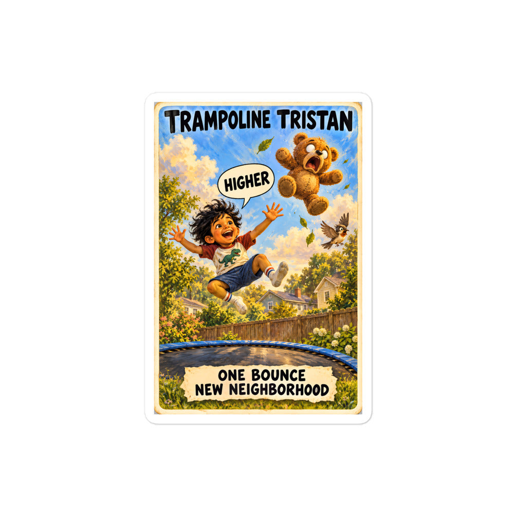 Trampoline Tristan Sticker by Brain Rot Bunch, 4 inch size