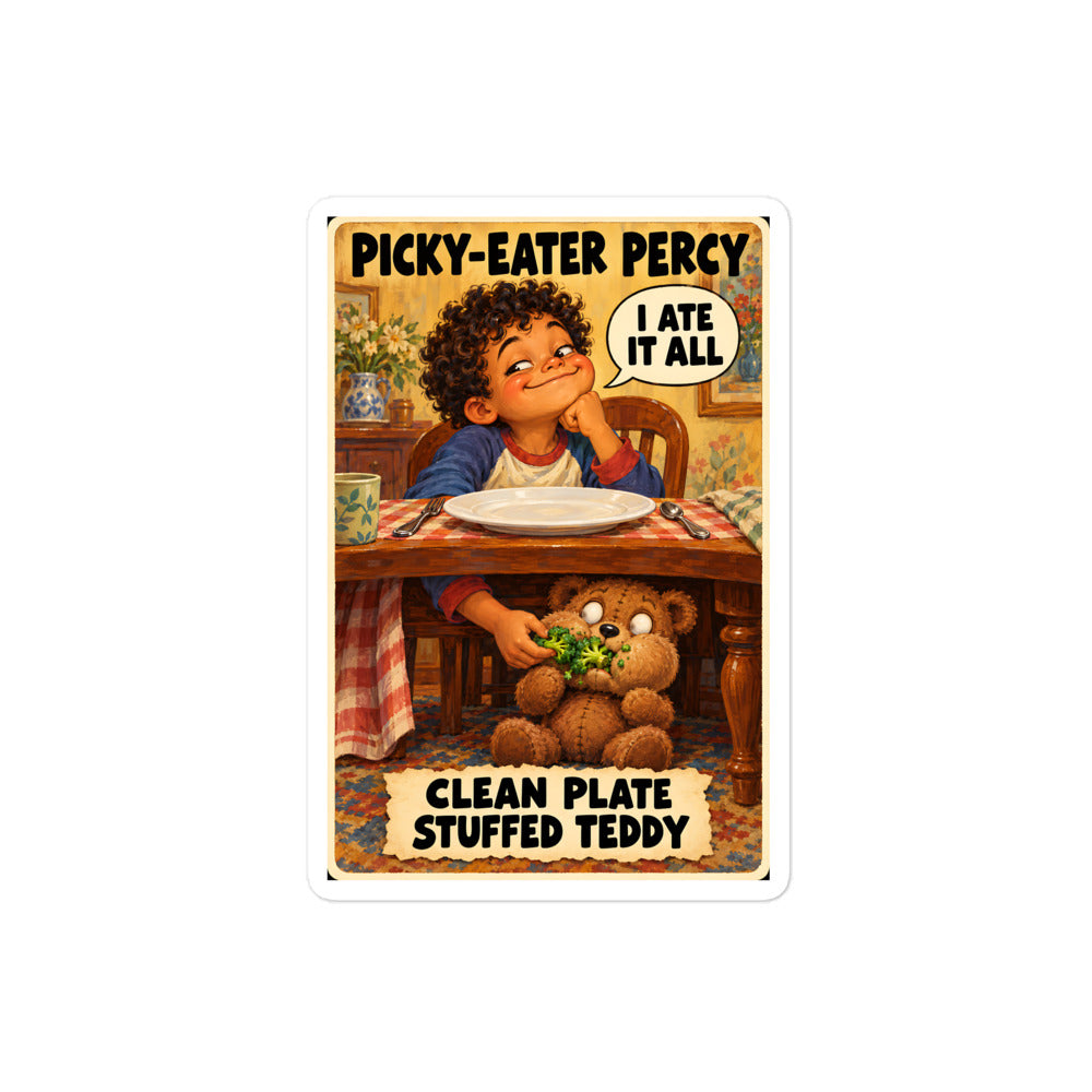 Picky-Eater Percy Sticker by Brain Rot Bunch, 4 inch size