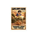 Cape-Jump Calvin Sticker by Brain Rot Bunch, 4 inch size