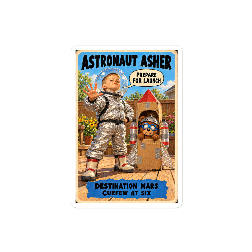 Astronaut Asher Sticker by Brain Rot Bunch, 4 inch size