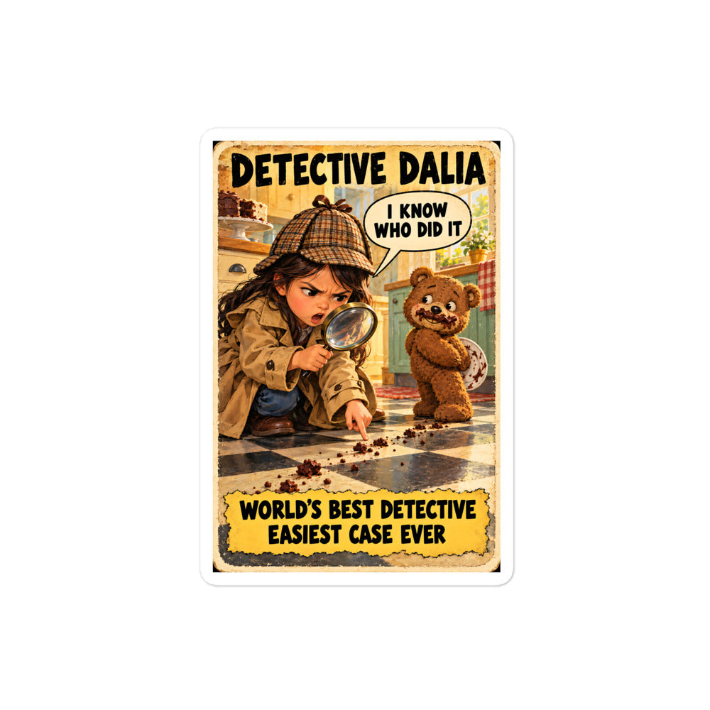 Detective Dalia Sticker by Brain Rot Bunch, 4 inch size