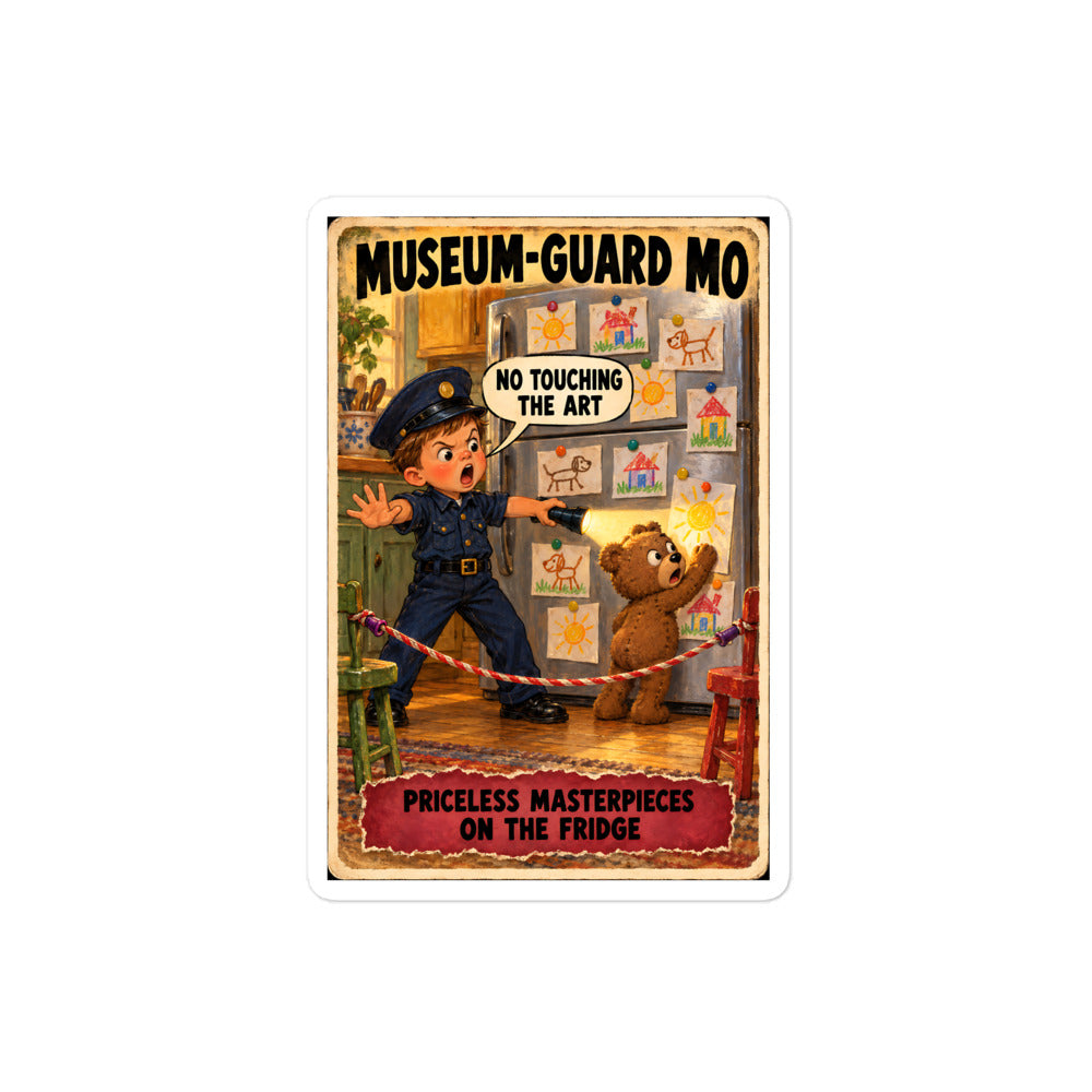 Museum-Guard Mo Sticker by Brain Rot Bunch, 4 inch size