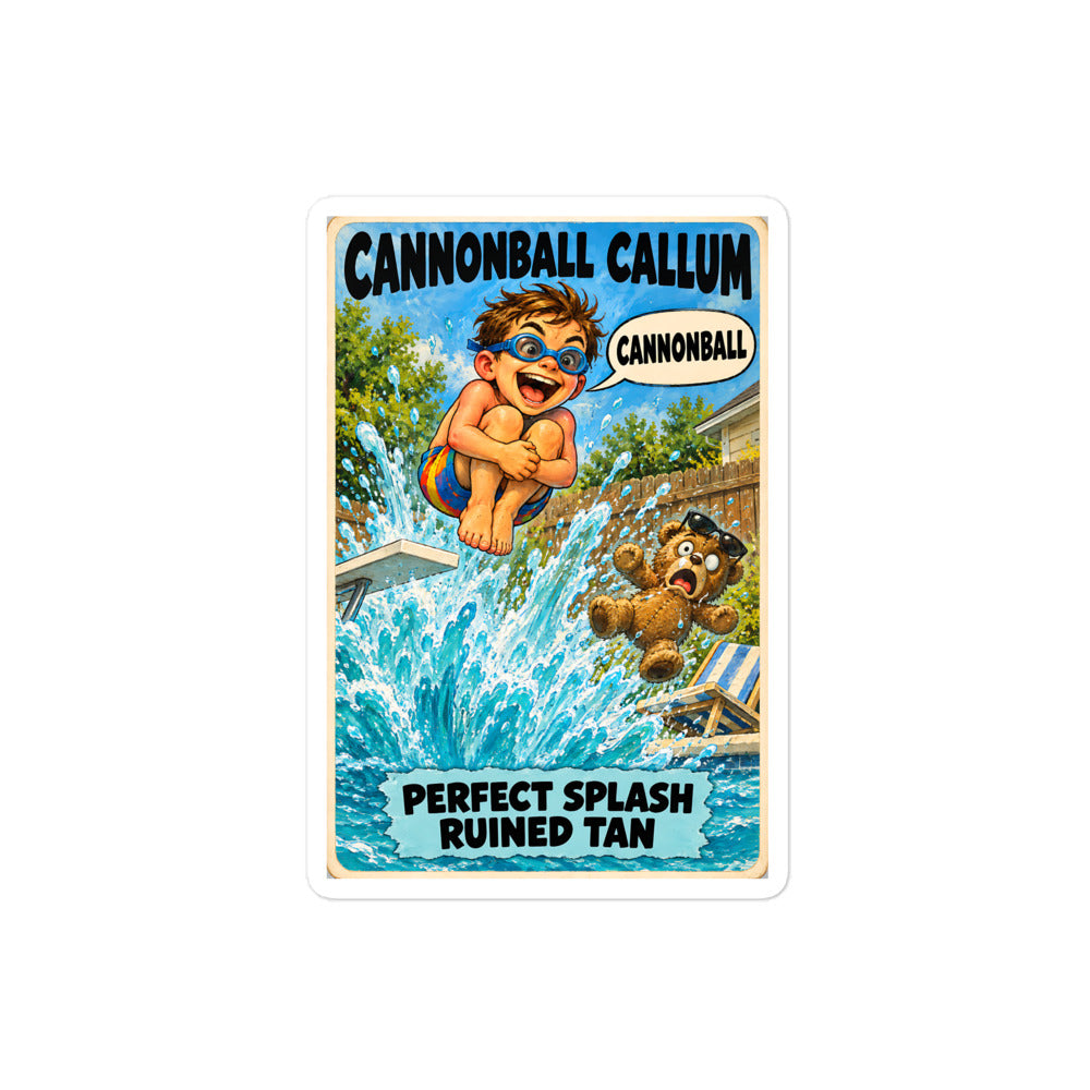 Cannonball Callum Sticker by Brain Rot Bunch, 4 inch size