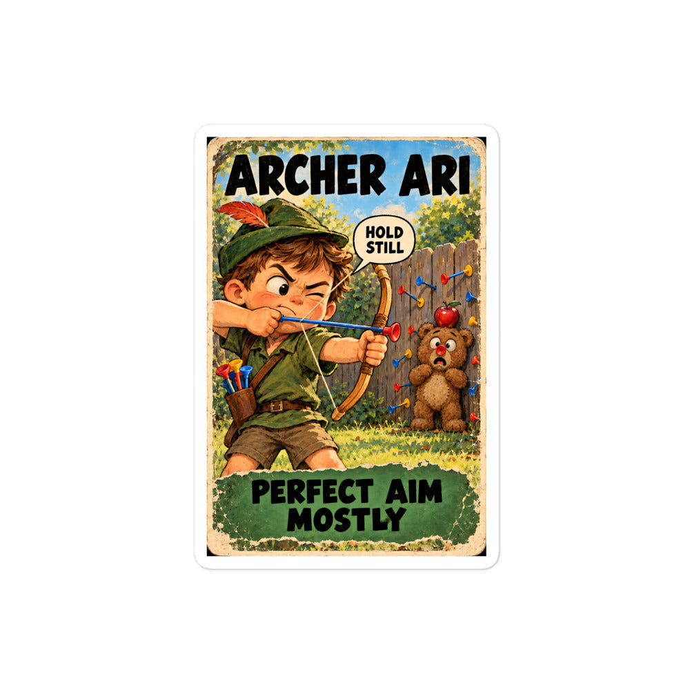 Archer Ari Sticker by Brain Rot Bunch, 4 inch size