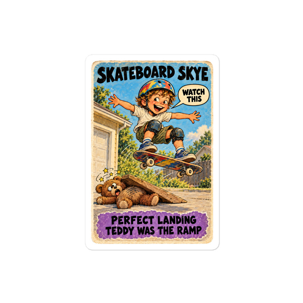 Skateboard Skye Sticker by Brain Rot Bunch, 4 inch size