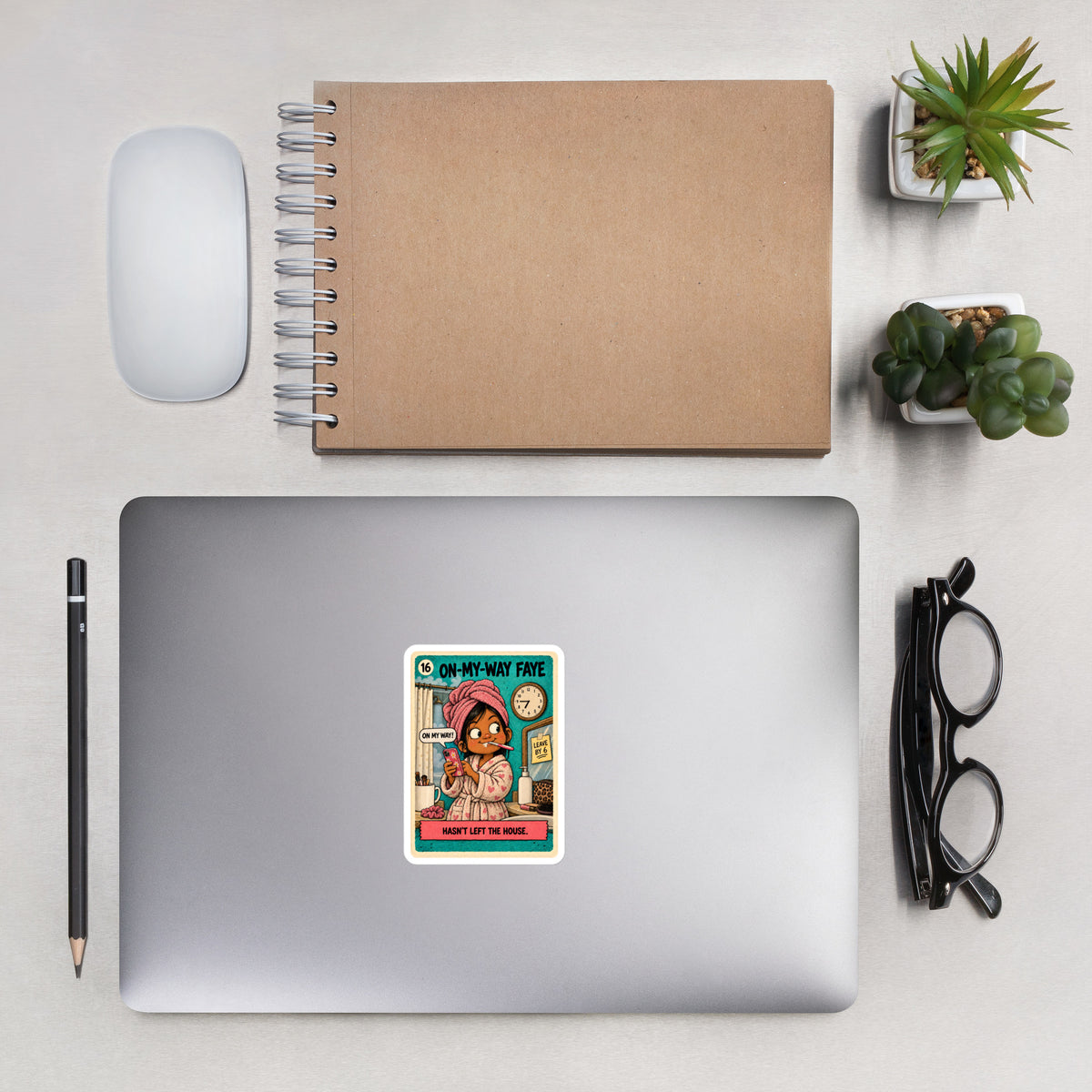 On-My-Way Faye Sticker by Brain Rot Bunch, lifestyle photo