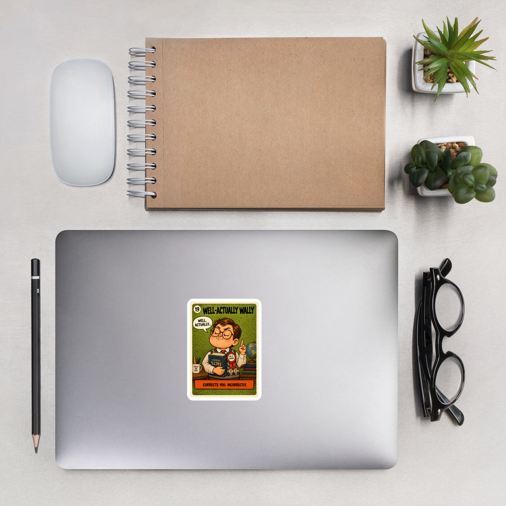 Well-Actually Wally Sticker by Brain Rot Bunch, lifestyle photo