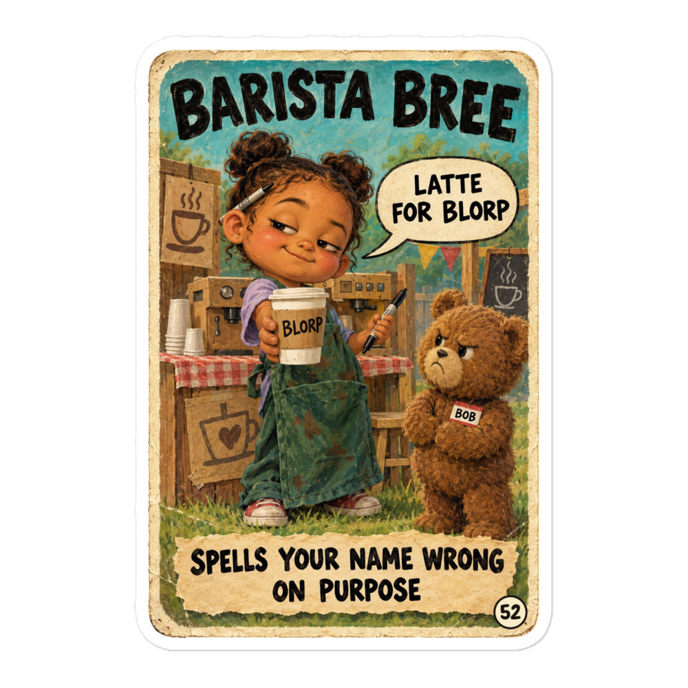 Barista Bree Sticker by Brain Rot Bunch, product view