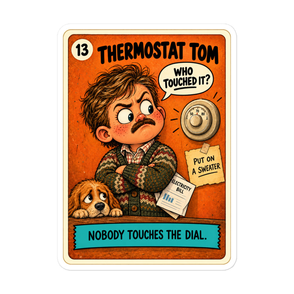 Thermostat Tom Sticker by Brain Rot Bunch, product view