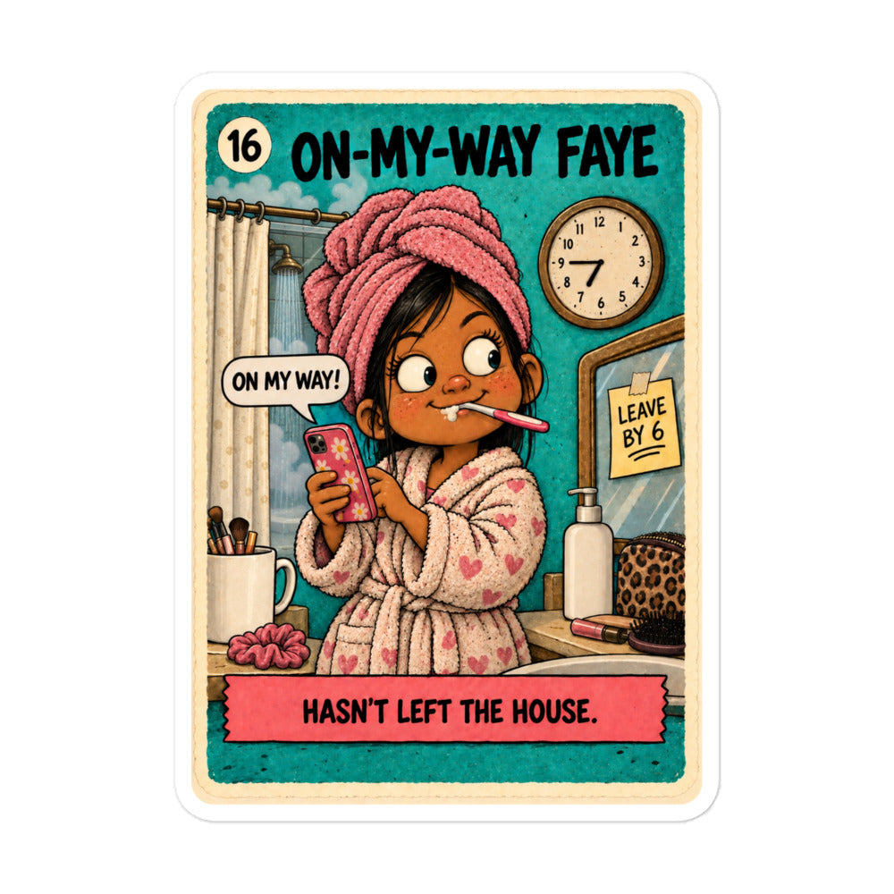 On-My-Way Faye Sticker by Brain Rot Bunch, product view