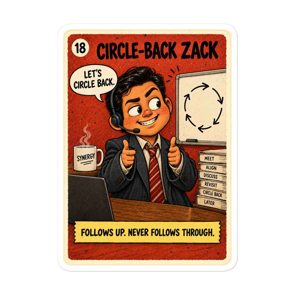 Circle-Back Zack Sticker by Brain Rot Bunch, product view