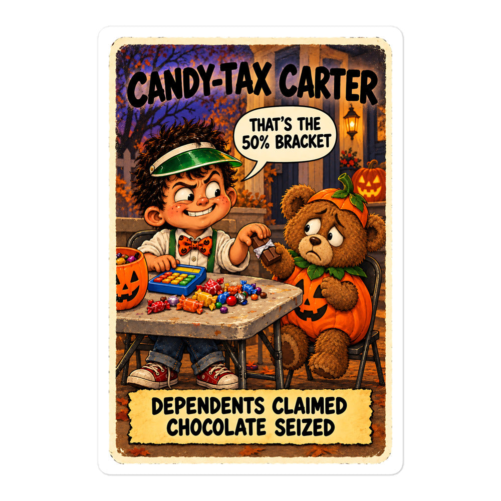 Candy-Tax Carter Sticker by Brain Rot Bunch, 5.5 inch size