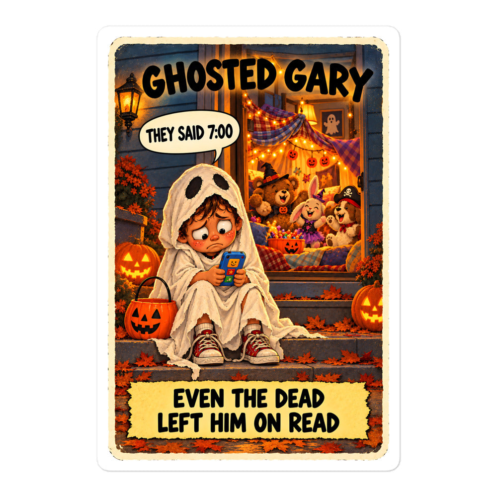 Ghosted Gary Sticker by Brain Rot Bunch, 5.5 inch size
