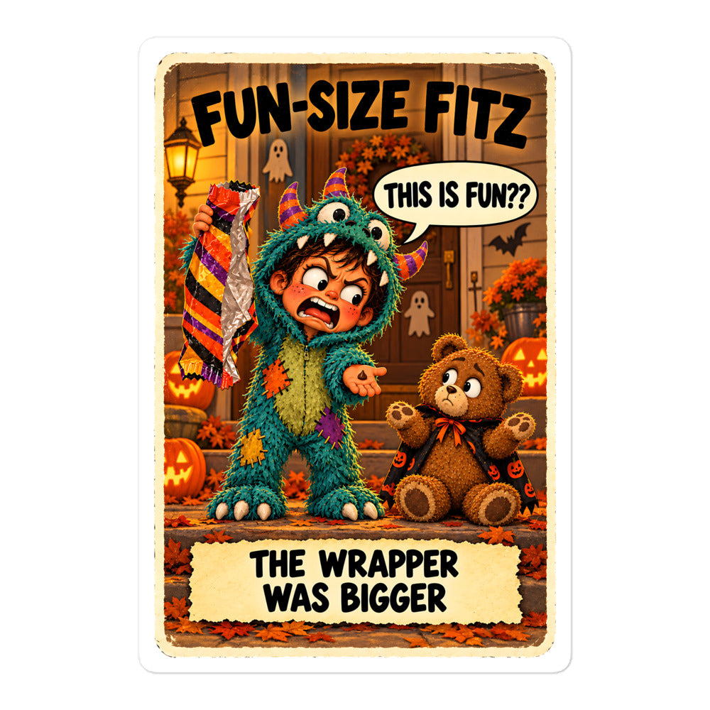 Fun-Size Fitz Sticker by Brain Rot Bunch, 5.5 inch size