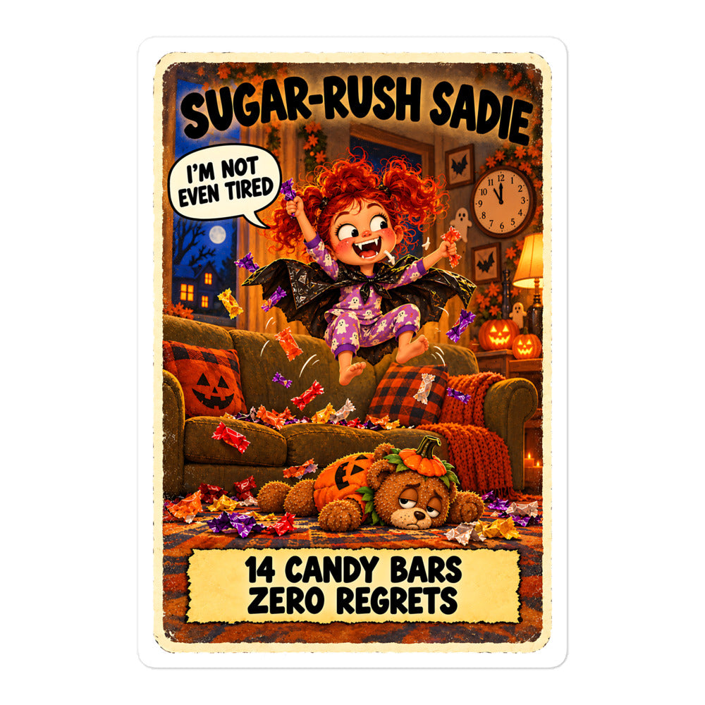 Sugar-Rush Sadie Sticker by Brain Rot Bunch, 5.5 inch size
