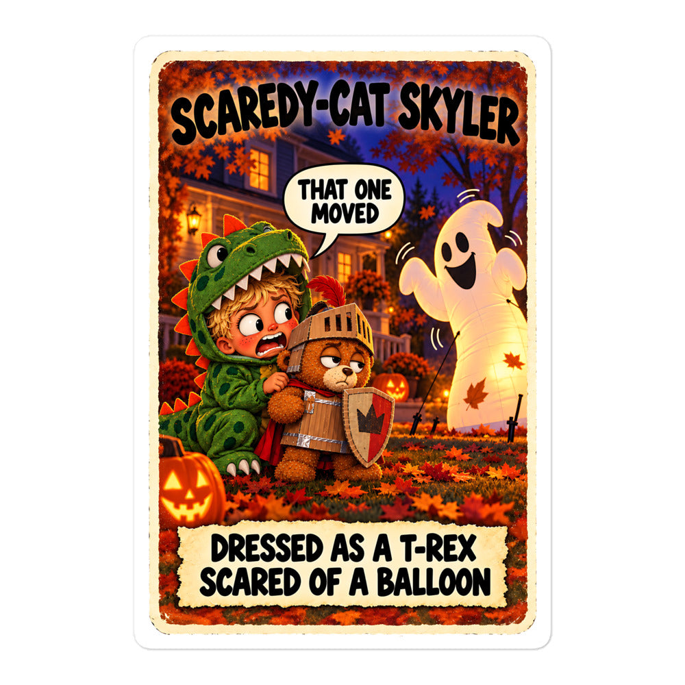 Scaredy-Cat Skyler Sticker by Brain Rot Bunch, 5.5 inch size