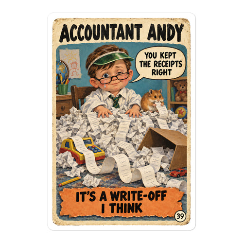 Accountant Andy Sticker by Brain Rot Bunch, 5.5 inch size