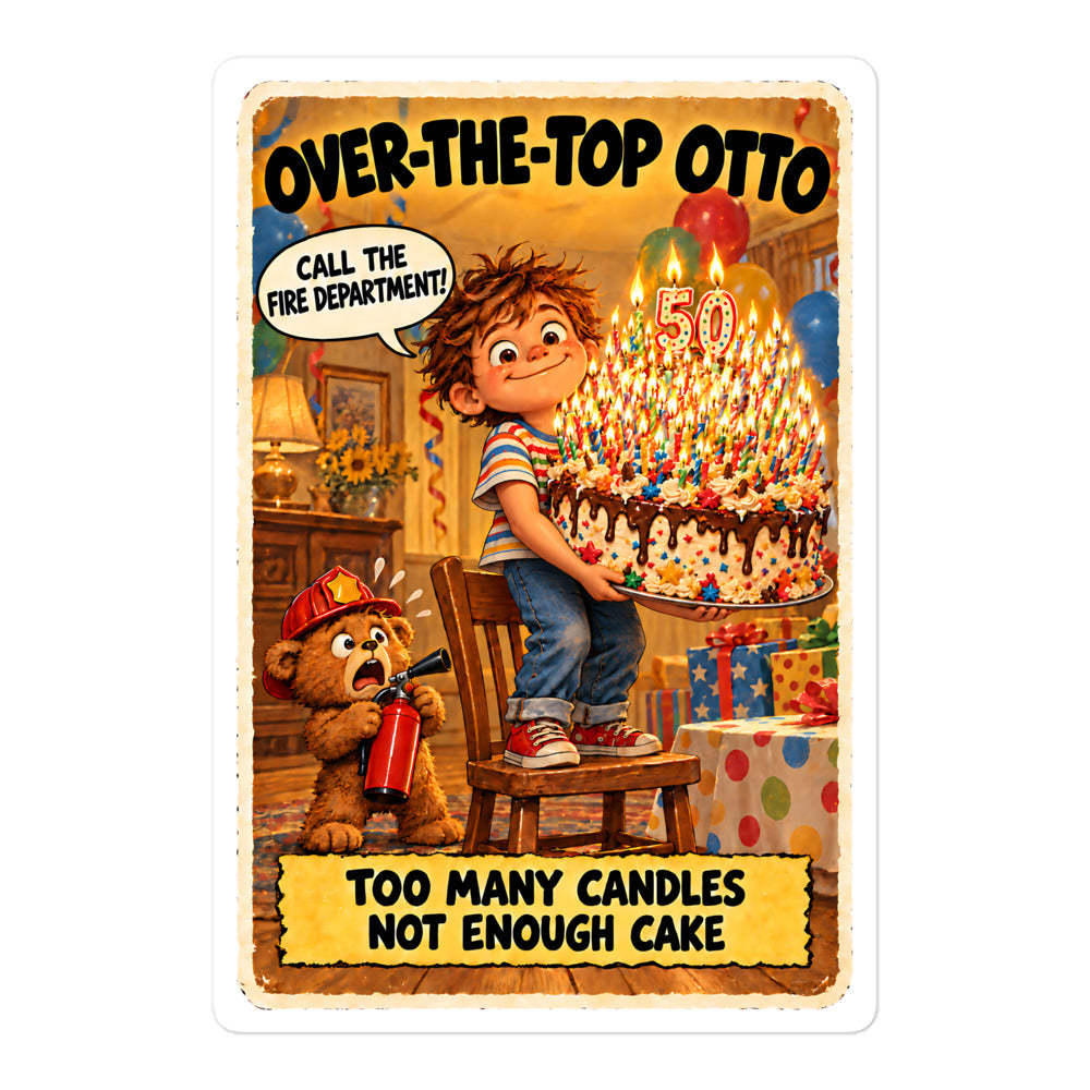 Over-the-Top Otto Sticker by Brain Rot Bunch, 5.5 inch size