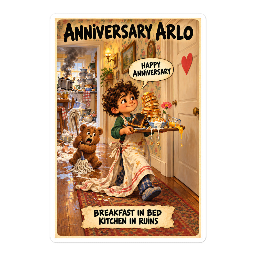 Anniversary Arlo Sticker by Brain Rot Bunch, 5.5 inch size