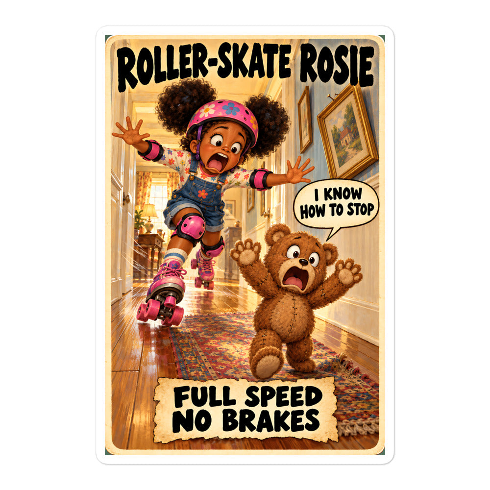 Roller-Skate Rosie Sticker by Brain Rot Bunch, 5.5 inch size