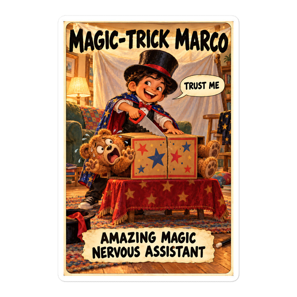 Magic-Trick Marco Sticker by Brain Rot Bunch, 5.5 inch size