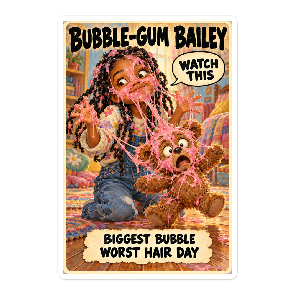 Bubble-Gum Bailey Sticker by Brain Rot Bunch, 5.5 inch size