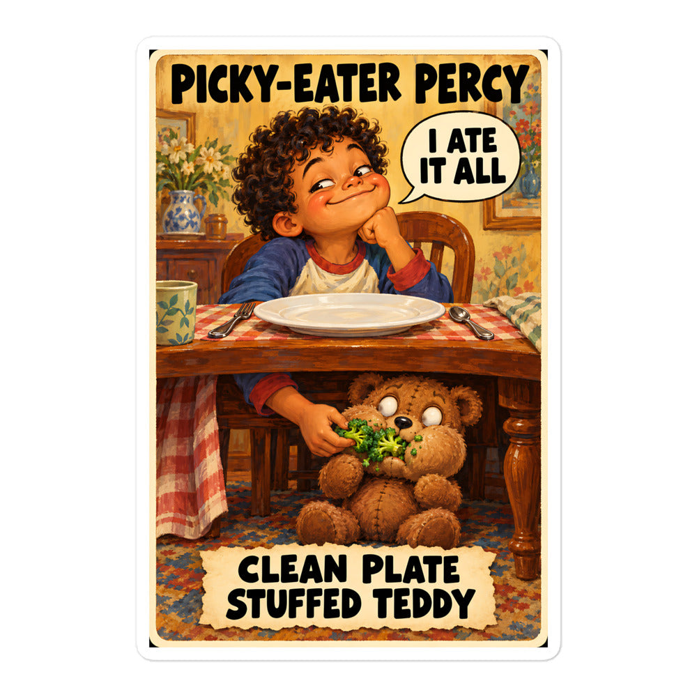 Picky-Eater Percy Sticker by Brain Rot Bunch, 5.5 inch size