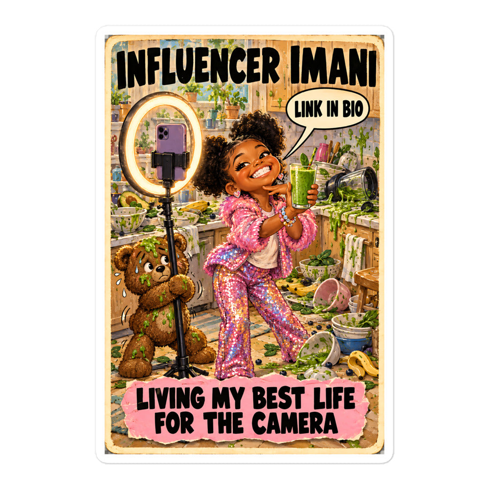 Influencer Imani Sticker by Brain Rot Bunch, 5.5 inch size