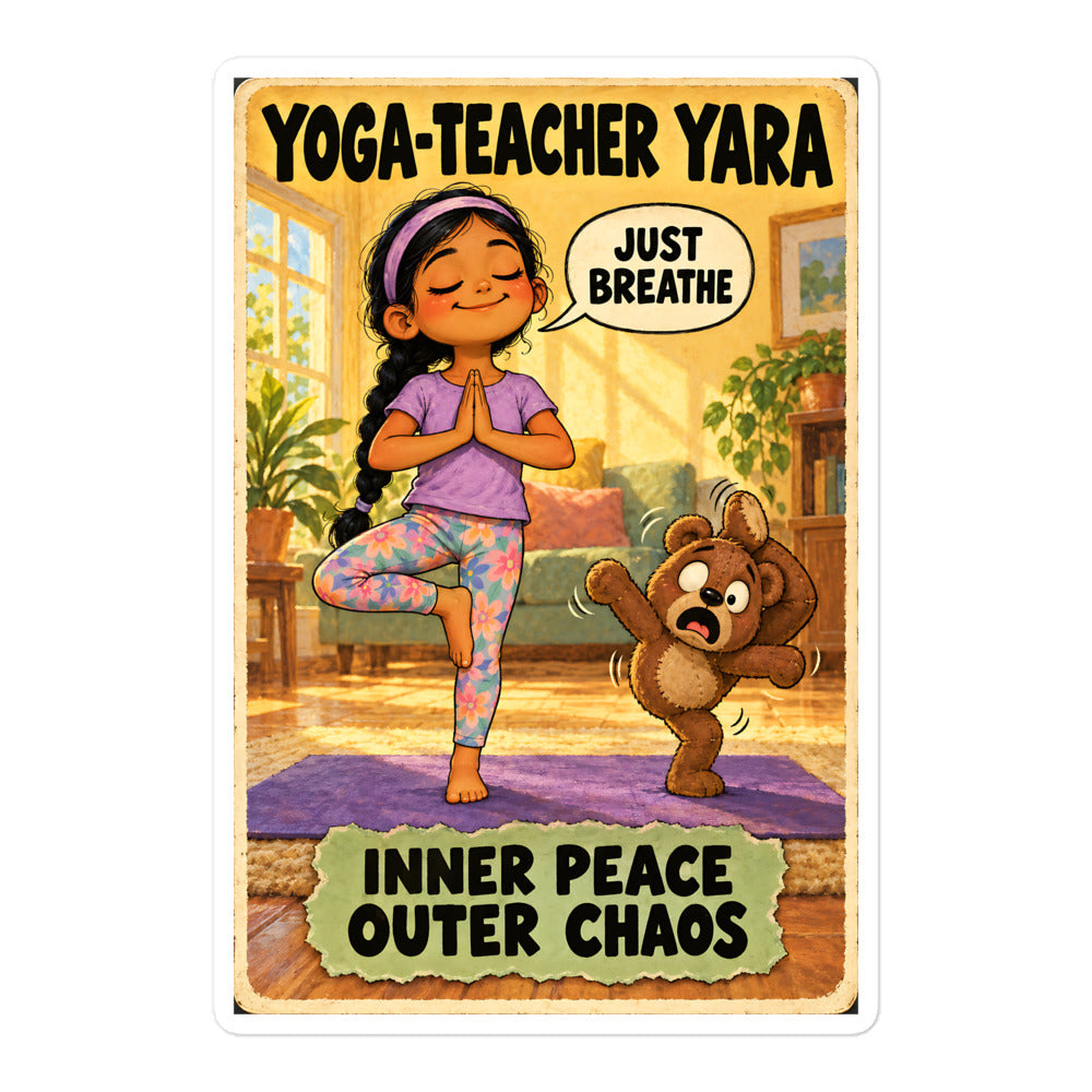 Yoga-Teacher Yara Sticker by Brain Rot Bunch, 5.5 inch size