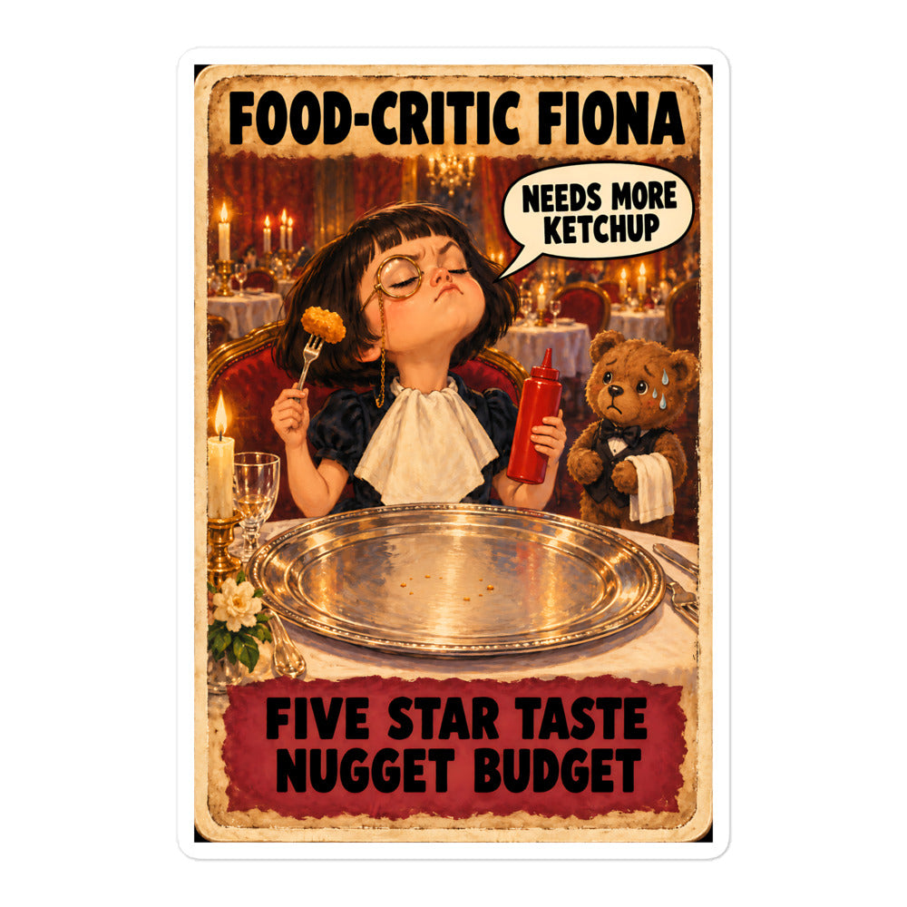 Food-Critic Fiona Sticker by Brain Rot Bunch, 5.5 inch size