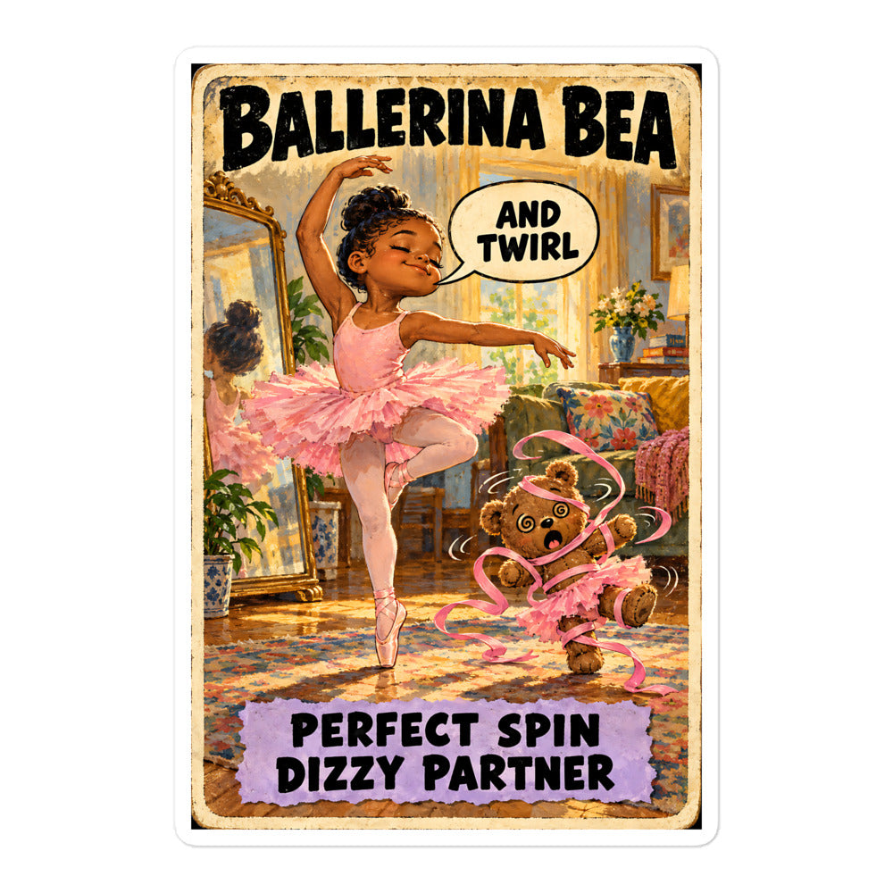 Ballerina Bea Sticker by Brain Rot Bunch, 5.5 inch size