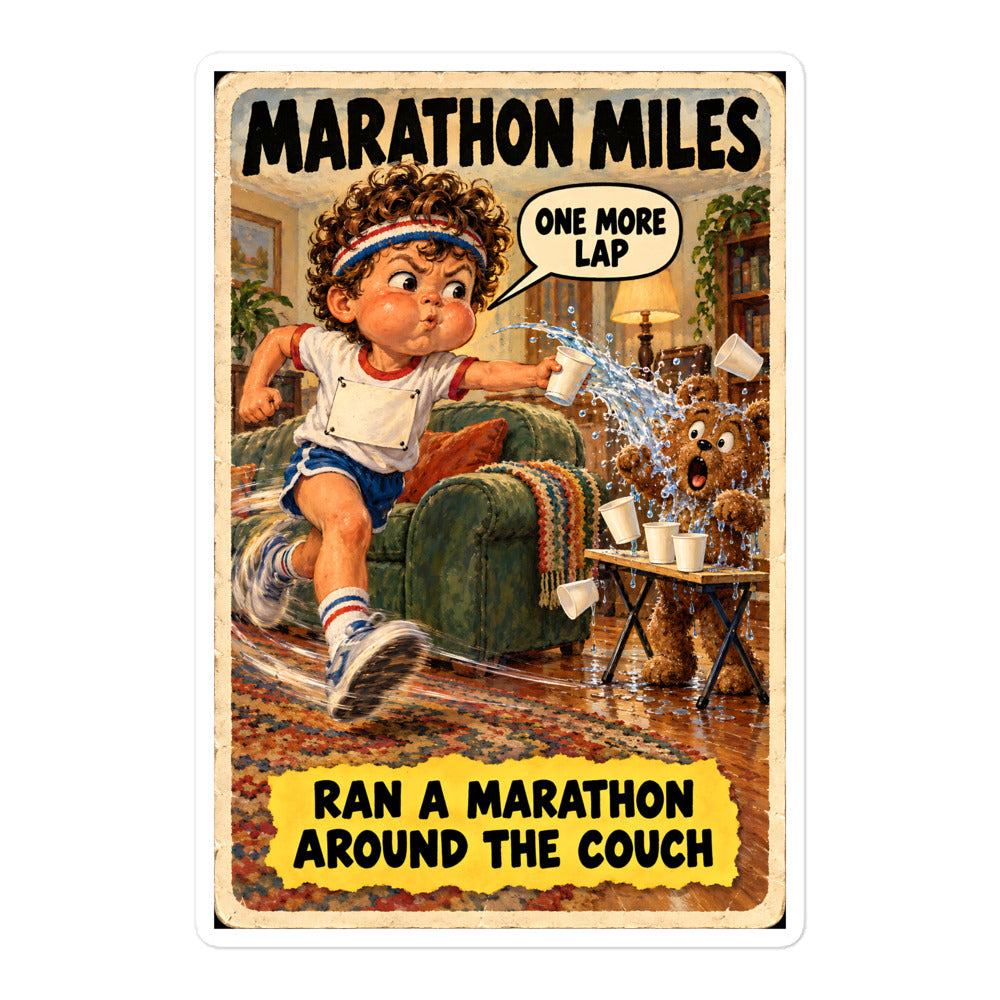Marathon Miles Sticker by Brain Rot Bunch, 5.5 inch size