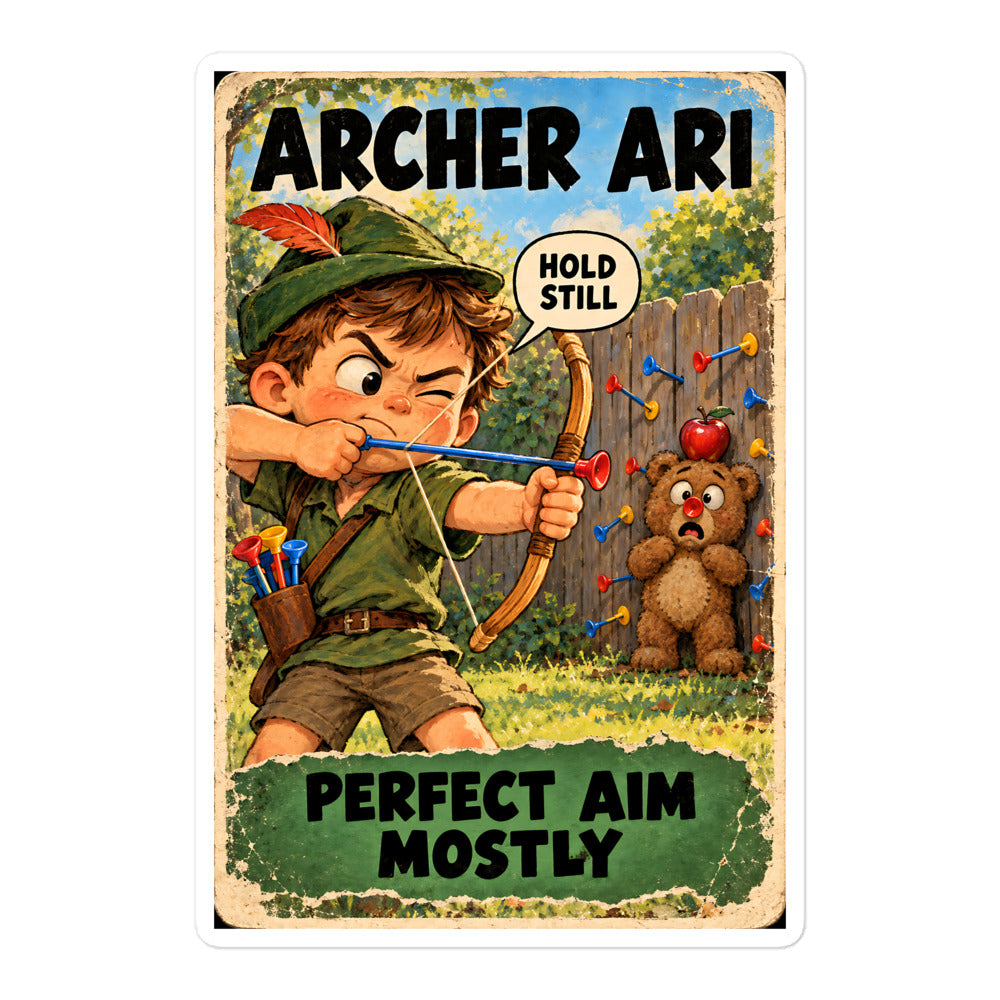Archer Ari Sticker by Brain Rot Bunch, 5.5 inch size