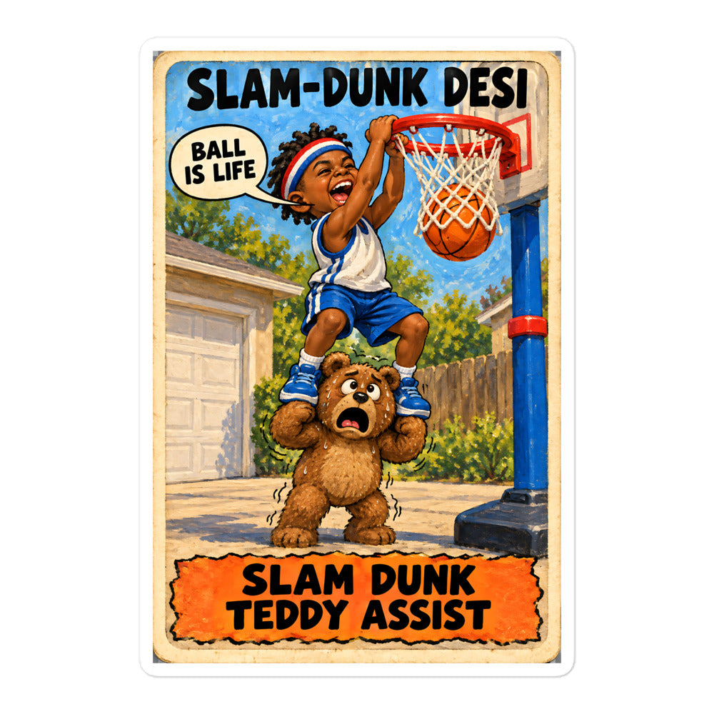 Slam-Dunk Desi Sticker by Brain Rot Bunch, 5.5 inch size