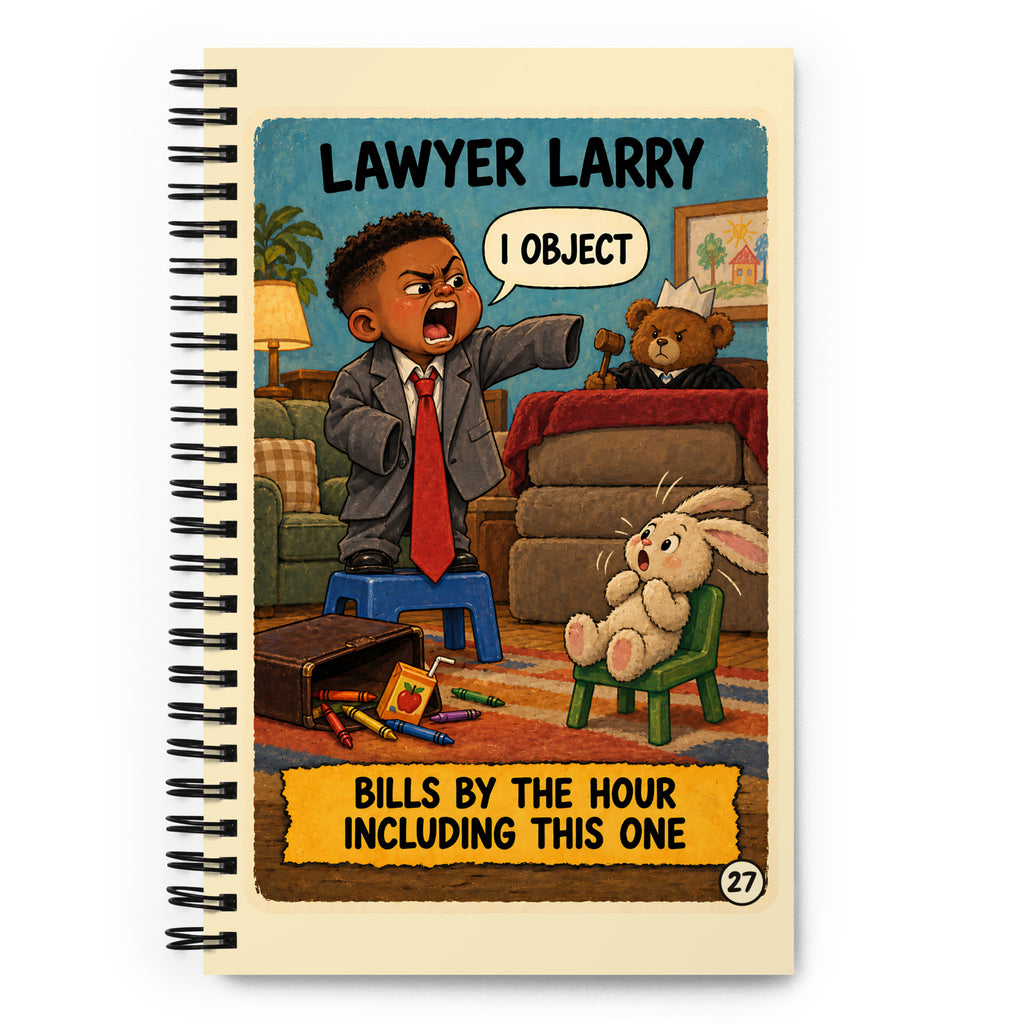 Lawyer Larry Spiral Notebook by Brain Rot Bunch, front cover