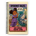 Hygienist Hazel Spiral Notebook by Brain Rot Bunch, front cover