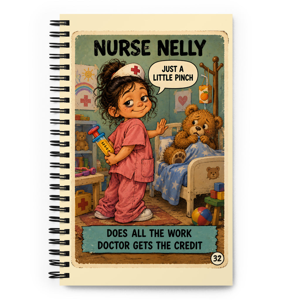 Nurse Nelly Spiral Notebook by Brain Rot Bunch, front cover