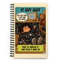 IT Guy Iggy Spiral Notebook by Brain Rot Bunch, front cover