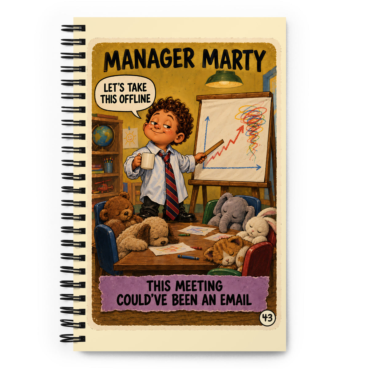 Manager Marty Spiral Notebook by Brain Rot Bunch, front cover