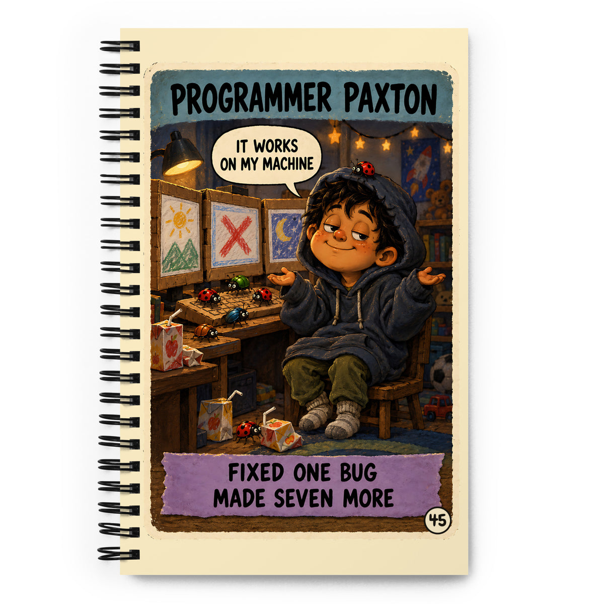 Programmer Paxton Spiral Notebook by Brain Rot Bunch, front cover