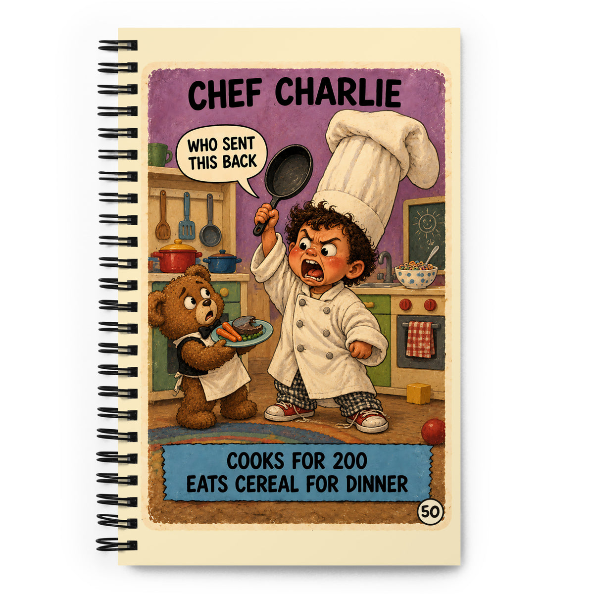 Chef Charlie Spiral Notebook by Brain Rot Bunch, front cover