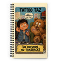 Tattoo Taz Spiral Notebook by Brain Rot Bunch, front cover