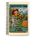 Firefighter Finn Spiral Notebook by Brain Rot Bunch, front cover